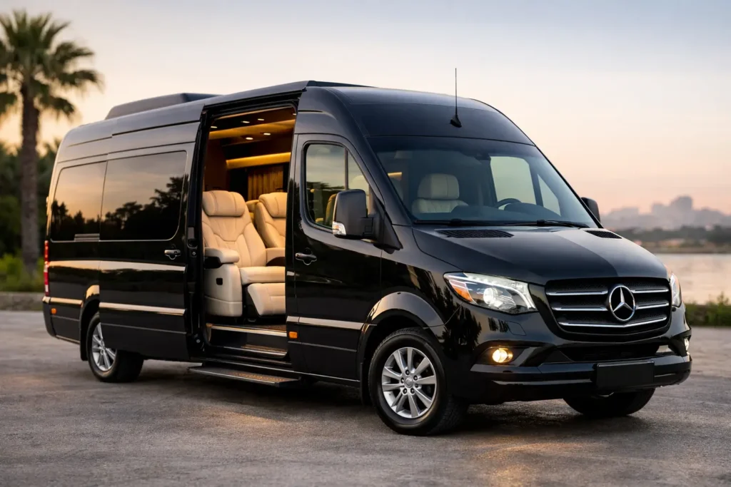 Aluguel de sprinter de luxo com poltronas leito