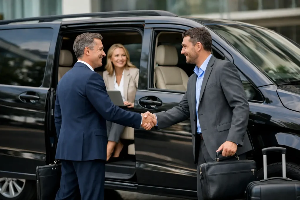 Locação de van para reunião de negócios