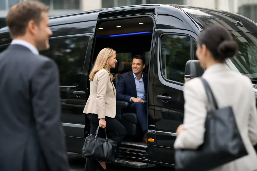 Van transporte de funcionários com padrão executivo