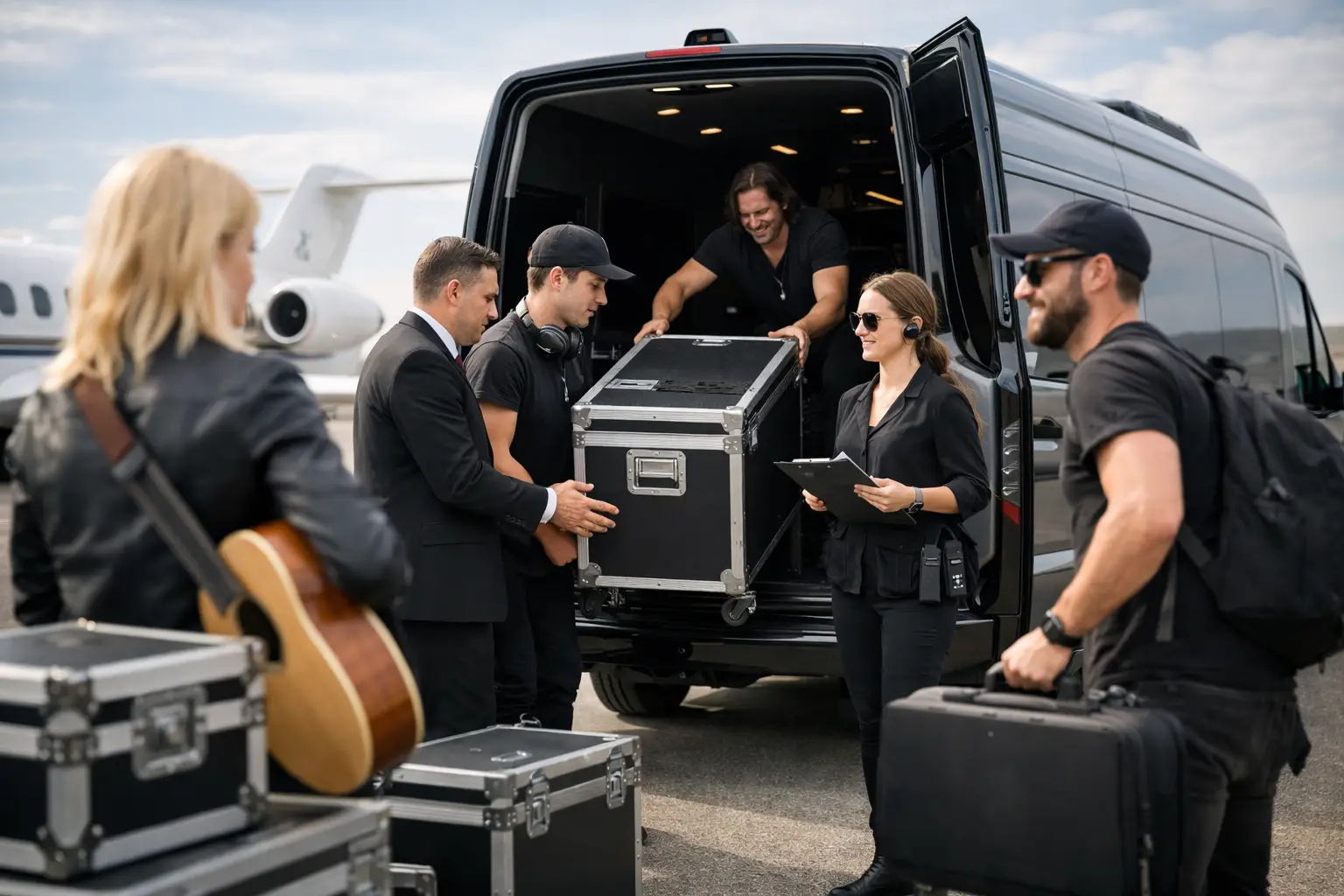 Transporte para artistas e equipes sem falhas